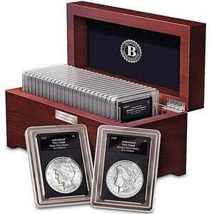 Bradford 2008 Twentieth Century US Silver Dollar Collection Wood Storage Box